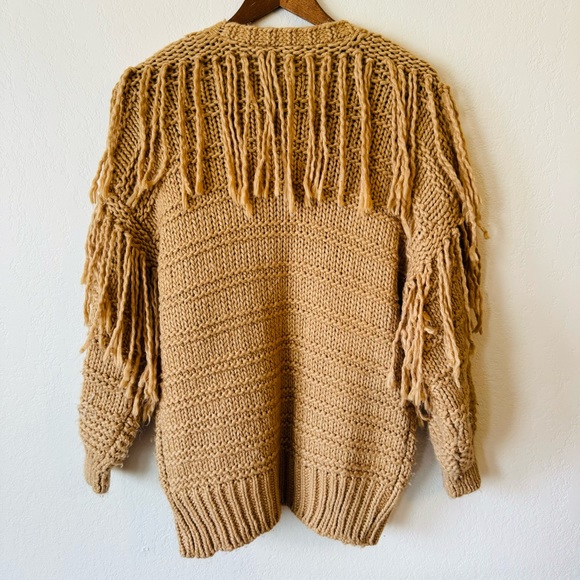 Forever 21 | southwestern fringe oversized chunky knit cardigan sweater - Picture 2 of 4